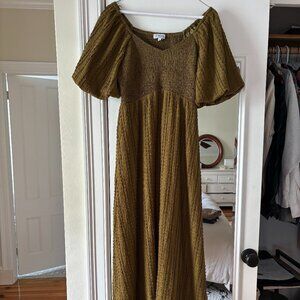 Olive Green Polagram Maternity Dress (Size S)